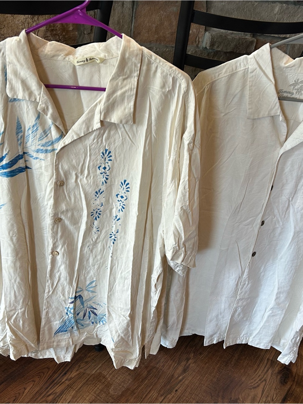 Bundle of 2 Tommy Bahama men 2XL silk travel shirts